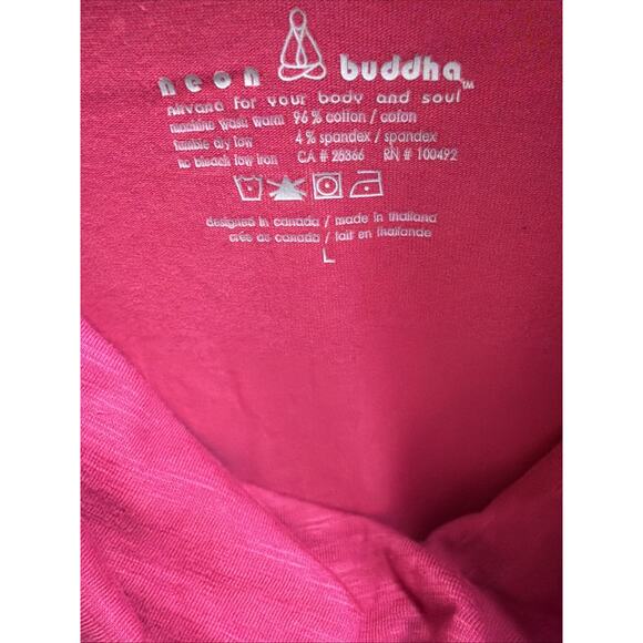 Neon Buddha Hot Pink Long Sleeve Cowl Neck Tunic #1218 Size LARGE - Picture 4 of 4